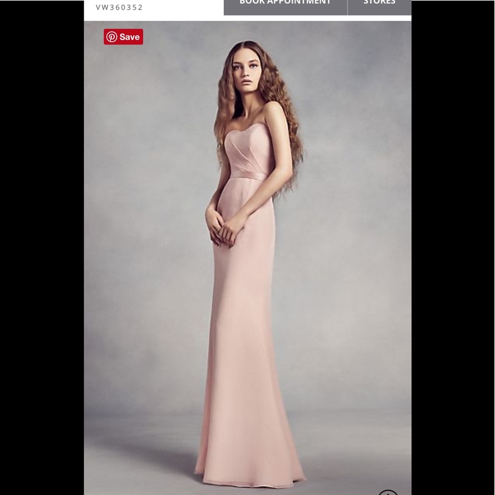 Vera wang blush bridesmaid dress